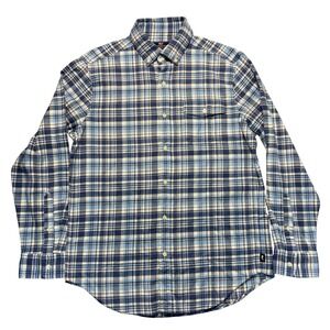 Vineyard Vines Shirt Mens Medium Blue Plaid Button-Up Crosby Classic Fit Flannel